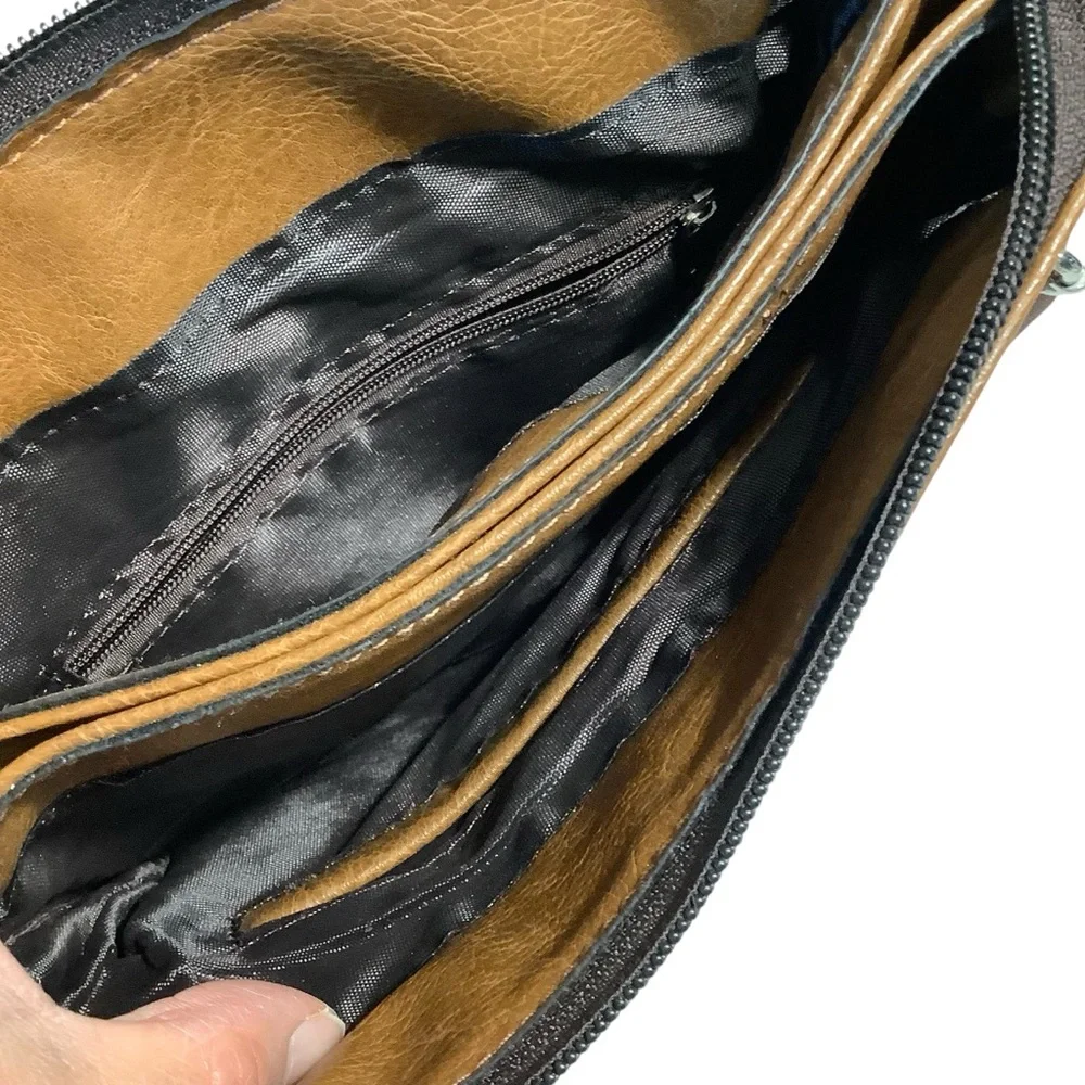 Mont Blanc Brown Leather Men's Messenger Bag
